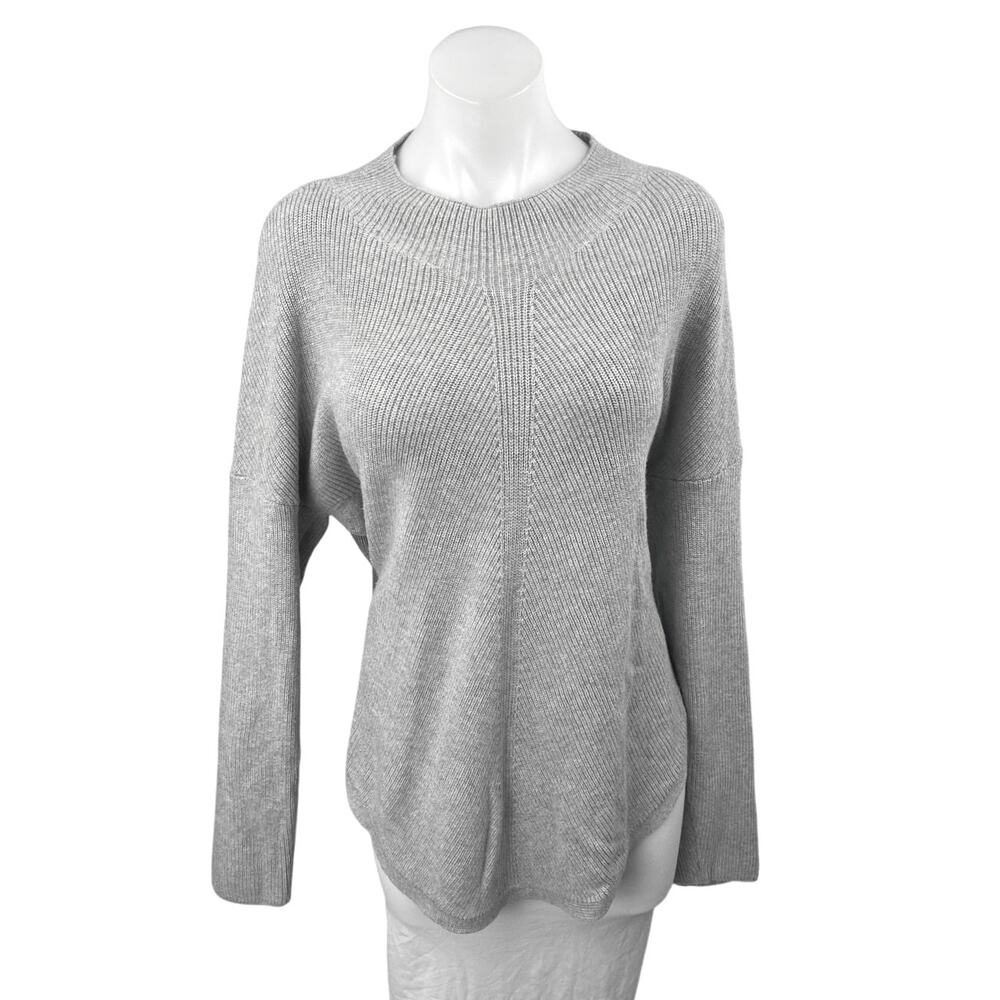 Banana Republic Women's Gray Rib Knit Mock Neck Long Sleeve Sweater Top Size XL